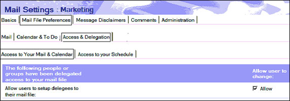 Mail File Preferences - Access & Delegation - Access to your Mail & Calendar �Ӹ�ǩ