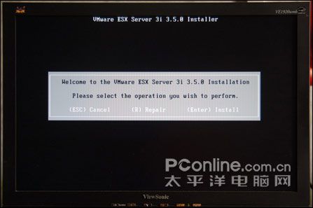 安装ESX SERVER 3i 安装ESX SERVER 3i