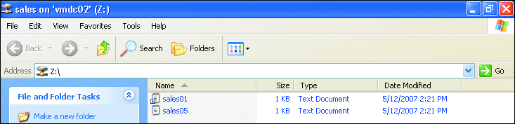 图 4 脱机后,Windows XP 仅显示可用文件