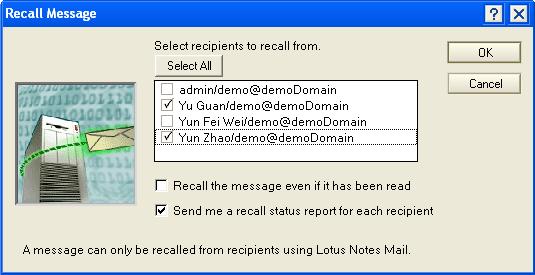 图 3. Recall Message 选项