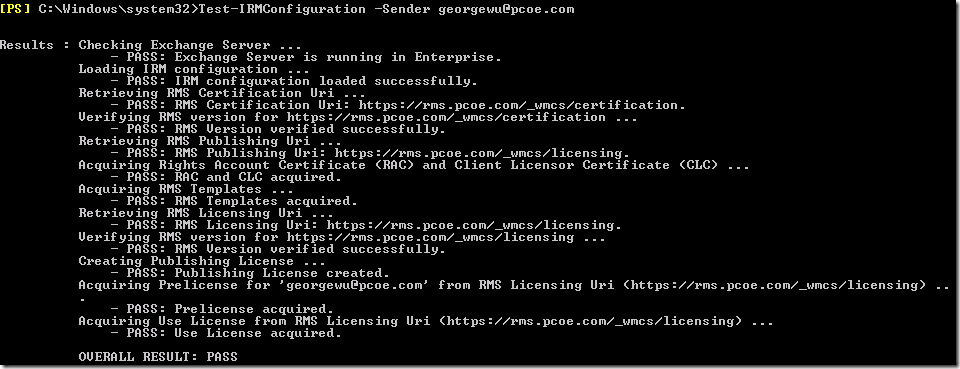 Test-IRMConfiguration