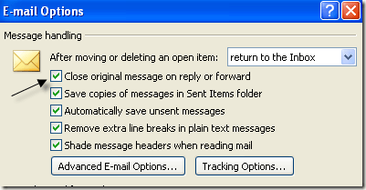 close original message