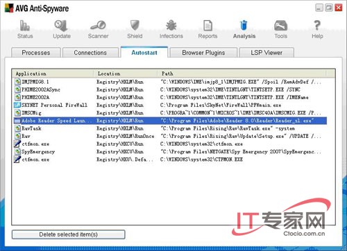 用AVG Anti-Spyware扫荡电脑中的间谍软件