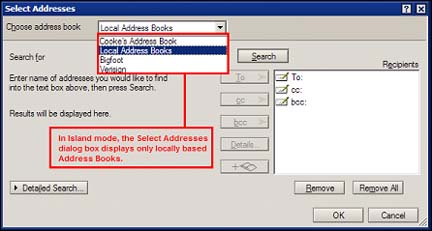Select Addresses 对话框（Island 模式）