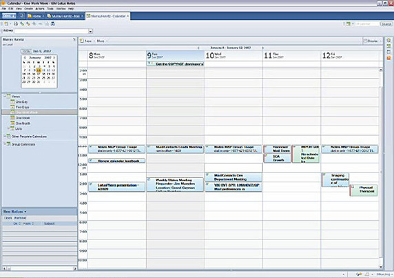 Lotus Notes V8 Calendar 应用程序