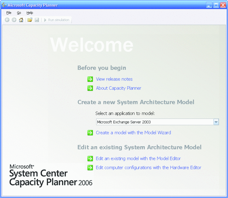 图 1 启动 Capacity Planner 工具