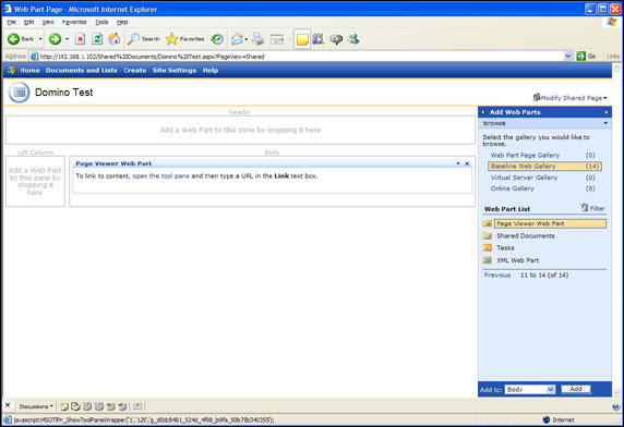 创建新的 Page Viewer Web Part