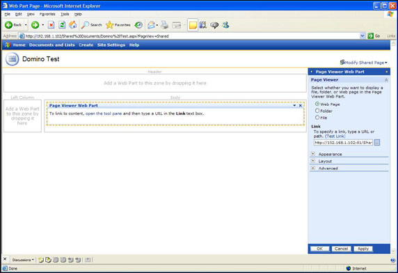 设置 Page Viewer Web Part 属性