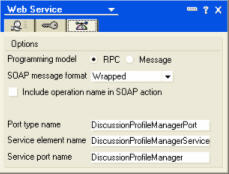Web Service 属性框的 Advanced 附签