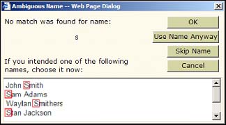 Domino Web Access Ambiguous Name 界面