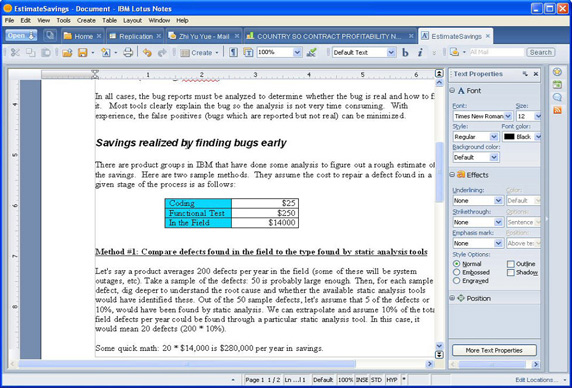 IBM Document Editor 是三个与 Lotus Notes V8 绑定的基于 Eclipse 的编辑器之一